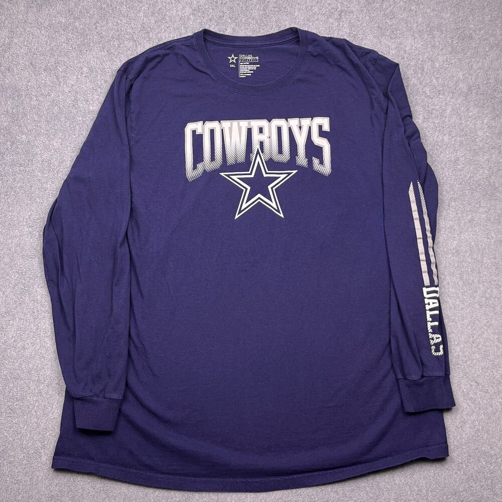 dallas cowboys shirt blue cotton nfl football long sleeve mens 3xl